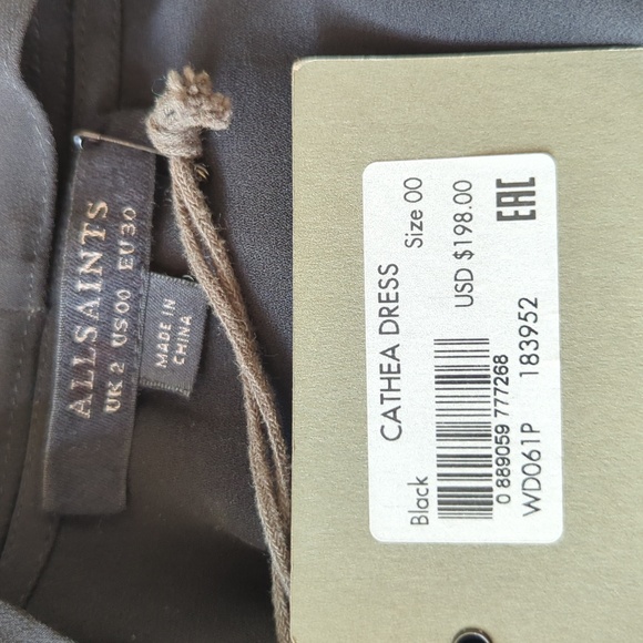 All Saints Cathea Cowl neck Black Sleeveless Dress - Picture 9 of 11